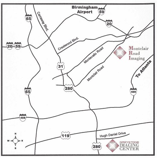 Route to Greystone Imaging Center and Montclair Imaging Center